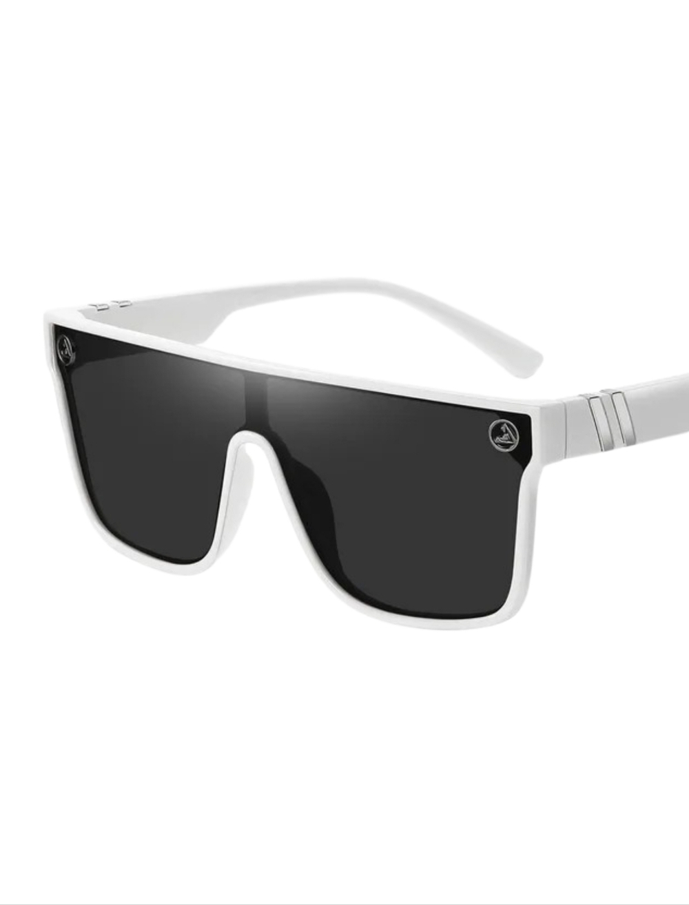 White Shield Visor Sunglasses with Black Lens UV400